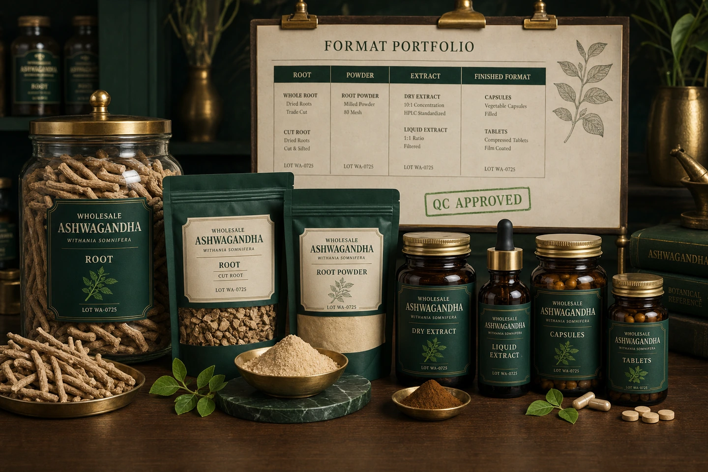 Root, Powder, Extract and Capsules Across an Ashwagandha Range - professional Ashwagandha wholesale visual